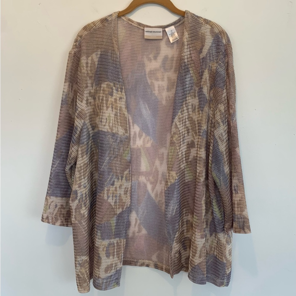 Alfred Dunner Marbled Pastels Lightweight Open Cardigan 2X